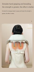 Jinboyang Electric Cordless 3D Rücken <span class=keywords><strong>massage</strong></span> gerät Neues beheiztes hand freies Deep Shiatsu-Gerät für Hals und Schulter - Product Image 2