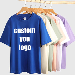 T-shirts en coton uni, sans motif, vente en gros, 260 g/m², manches courtes, décontractés, pour homme, impression personnalisée du logo, t-shirt pour homme - Product Image 1