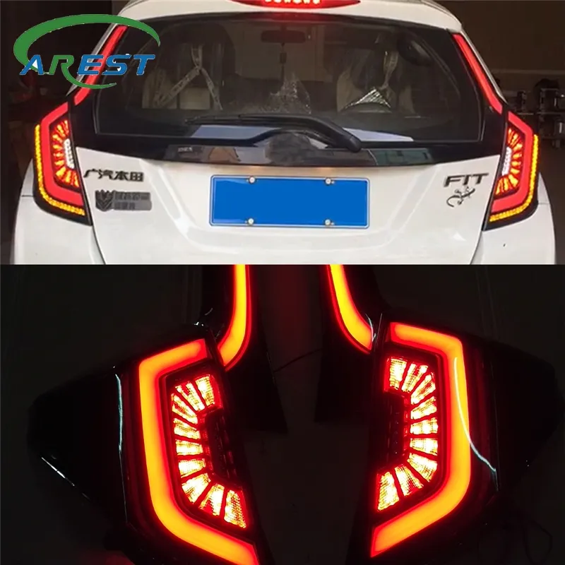 Carest-luz trasera para coche Honda JAZZ Fit, luz LED trasera con DRL, marcha atrás y freno trasero, 1 par, 2014, 2015, 2016, 2017, 2018