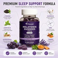 Complément alimentaire OEM de 60 gommes de mélatonine sans sucre pour améliorer la mémoire et le sommeil, pour la santé des adultes