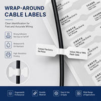 Étiquette de câble en forme de drapeau d'étiquette rétractable PET coloré personnalisé pour autocollant de câble de code à barres étanche de fil d'alimentation de réseau