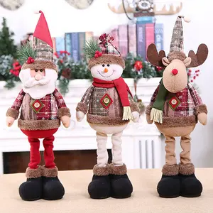 Forniture per decorazioni natalizie babbo natale in piedi peluche elfo ornamenti per bambole casa babbo natale pupazzo di neve ornamenti per bambole giocattoli regalo di natale