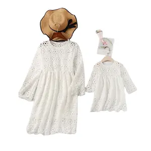 Костюм для мамы и дочки Outong, одинаковая семейная одежда, наряды для мамы и дочки, платье для маленьких девочек