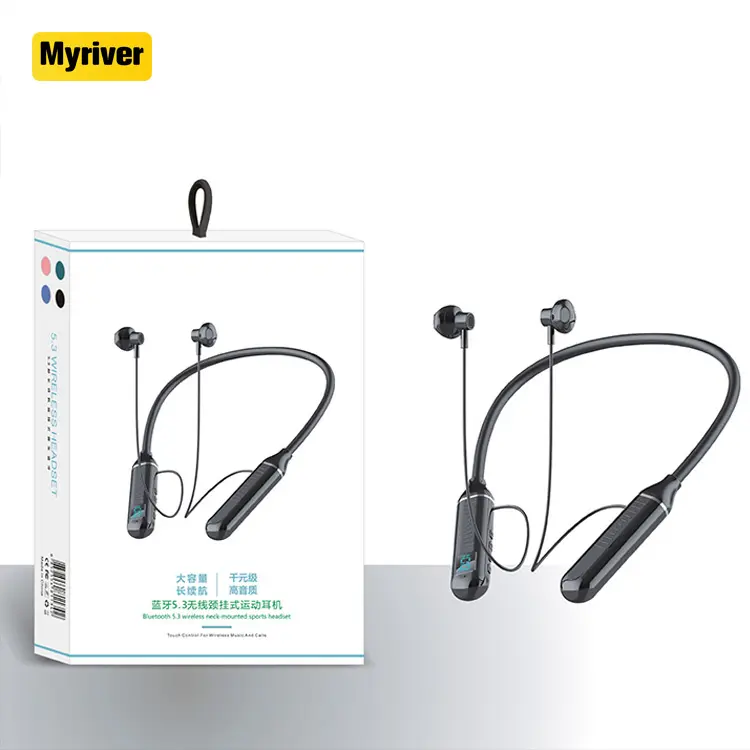 Myriver Hot Sale Hands Free Sports Neckband Headphones Enc Noise Reduction Ipx7 Waterproof In Ear Neckbands Wireless Earphone
