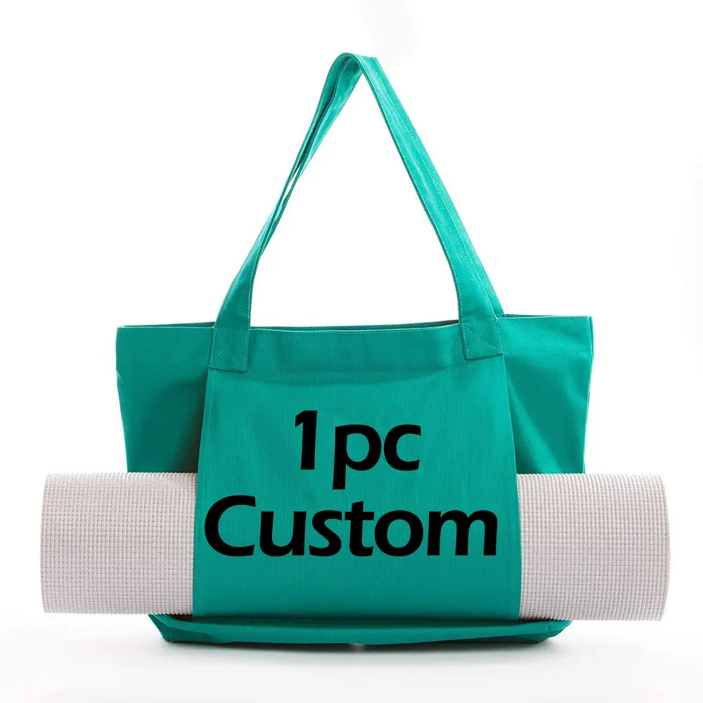 TS công suất lớn tùy chỉnh in logo thường tái sử dụng vải Vai Túi bông Tote mua sắm túi bãi biển với túi