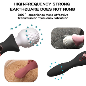Vibromasseur Magic AV Wand pour femmes, stimulateur clitoridien à double tête 9 fréquences, col flexible à 360°, jouet sexy en silicone - Product Image 5