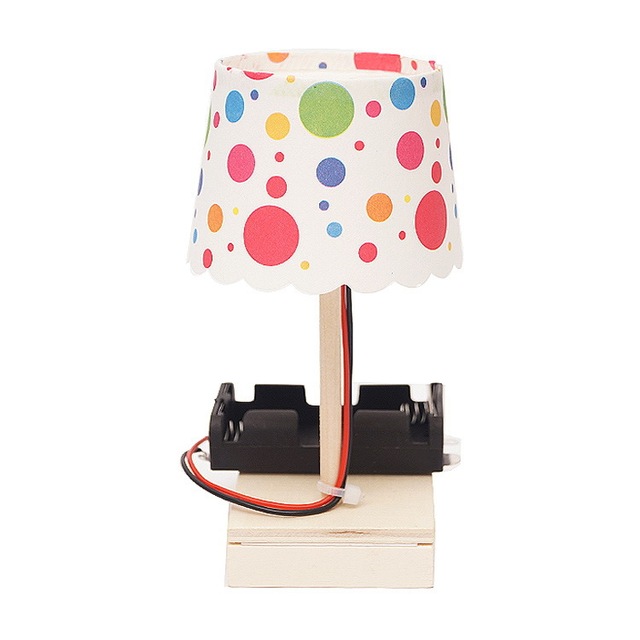 RDS Electronics- Diy Toys Mini Wooden Table Lamp Kids Science Experiment Diy Toys Mini Wooden Table Lamp kit