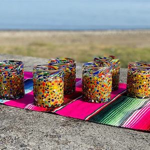 Confeti personalizado de cristal sin plomo hecho a mano, cristal grueso de punto de color, para agua potable - Product Image 6