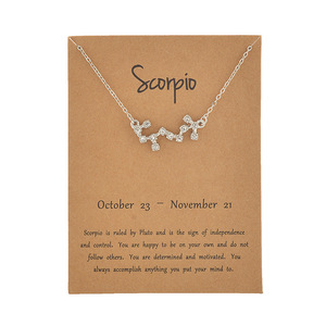 Collane con Ciondolo dei 12 Segni Zodiacali, Gioielli, Collana Choker, Collana con Charm Zodiacale, Regali di Compleanno, Acquario, Pesci, Leone, Vergine - Product Image 3