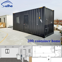 Maison préfabriquée en conteneur maritime de 20 pieds, une chambre, un salon, pour l'extérieur
