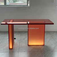 Table de salon en acrylique personnalisée OEM, table de porche en acrylique, table d'entrée en acrylique, console en acrylique transparente