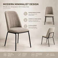 Chaise de salle à manger moderne de luxe rembourrée sans accoudoirs, dossier plissé, confortable, design, pour hôtel commercial et restaurant