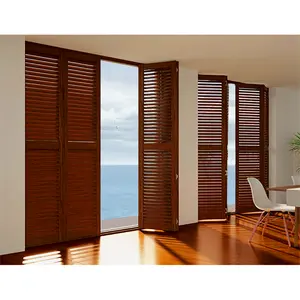 Basswood màn trập slat gỗ bi-gấp louver cửa trang trí cửa chớp cửa sổ