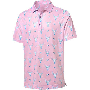 Camiseta Deportiva de Golf Floral Personalizada de Alta Calidad ODM para Hombre, de Nailon, de Secado Rápido, Manga Corta, con Bordado y Logotipo Personalizado Impreso - Product Image 4