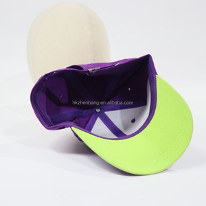 Gorra de Béisbol Morada Personalizada con Bordado de Calavera, Borde Verde Fluorescente, Hebilla Metálica Ajustable para Uso Casual y Urbano - Product Image 6