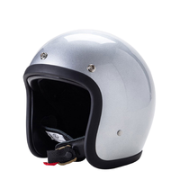 Casque de moto rétro rouge intégral, casque vintage demi-face pour scooter et conduite urbaine