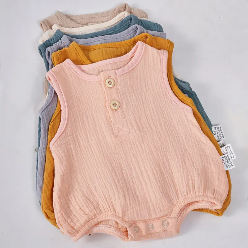 Body en coton biologique à volants en mousseline pour filles, tenue d'été pour nouveau-né, vêtements de sommeil pour bébé