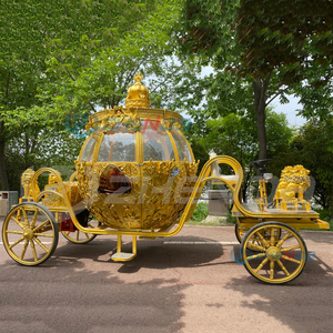 Most Popular Golden Pumpkin Carriage Electric 4-<b>Wheel</b> Electric Royal Pumpkin Gold Horse-Drawn Carriage Service Equipment on Sale - Product Image 6
