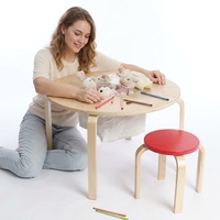 Petite table basse ronde en bois, mobilier moderne pour salon, appartement, balcon, table d'appoint pour canapé ou chevet