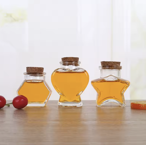 Venta al por mayor en forma de corazón transparente caramelo deseando botella Mini luna de miel vacía tarro de vidrio tapa de corcho de alta calidad para la cocina de la escuela trasera - Product Image 2