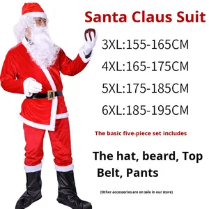 Per uomo adulto <span class=keywords><strong>donna</strong></span> oro velluto Babbo Natale Set Costume abito per le vacanze per le prestazioni della fabbrica all'ingrosso decorazioni natalizie - Product Image 6