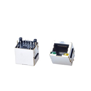 RJ45 nữ nam PCB nối thẳng loại từ <span class=keywords><strong>Modular</strong></span> jack Ethernet RJ45 ổ cắm kết nối với ánh sáng - Product Image 1