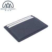Dompet Tipis Minimalis Modern Mount Yanzhi Siap Kirim, Kulit Asli Mewah, Anti RFID, Tempat Kartu Kredit, Slot Kartu 30MM