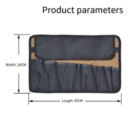 Sac d'organisateur d'outils enroulable en toile cirée imperméable robuste/tissu Oxford stockage multi-poches étui à fermeture à glissière réglable