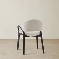 Chaise de salle à manger BST de haute qualité avec revêtement en tissu tressé durable et en cuir, structure en bois de frêne massif, chaise de salle à manger pour restaurant