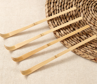Cuillère à matcha en bambou naturel de 18,5 cm, polie à la main, chashaku, cuillère à thé japonaise pour poudre de matcha, accessoires pour la cérémonie du thé
