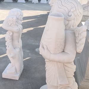 Statue di marmo italiano ragazzo e ragazza con la mano intaglio su misura statua di marmo marmo angelo statua per la vendita - Product Image 4