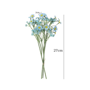 <b>Artificial</b> Daisy <b>Bouquet</b> Blue White Plastic Silk Flowers For Home Wedding Decorations - Product Image 5