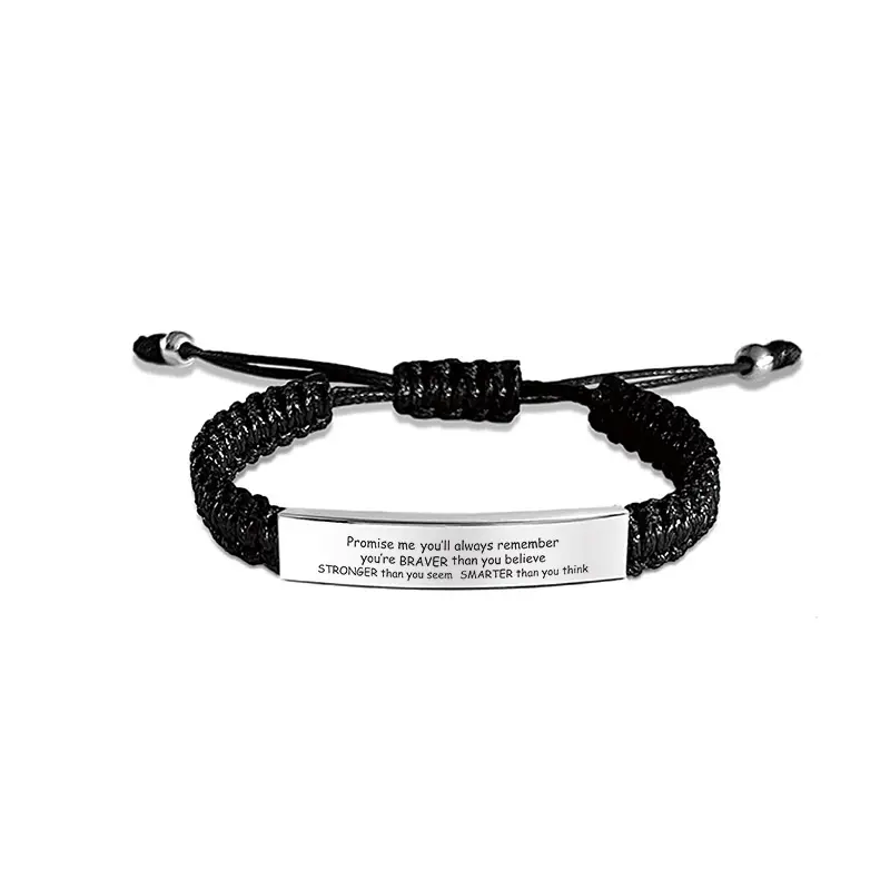 Ywganggu personalizzabile bracciali gioielli moda bracciale incisione bracciale a catena in acciaio inox tessuto a mano