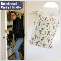 Sac à linge réutilisable en toile de coton écologique avec cordon de serrage et logo personnalisé pour la vente en gros
