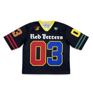 Maillot de football américain vintage surdimensionné personnalisé de haute qualité pour unisexe, design patchwork, taille plus, technique d'impression 100% - Product Image 1