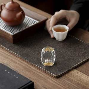 Crystal Glass Teapot Lid With Gold Handle Irregular Shape For Kung Fu <b>Tea</b> <b>Set</b> Gaiwan Accessory - Product Image 1