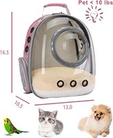 Sac à dos de transport pour animaux de compagnie avec fenêtre transparente en forme de bulle, capsule spatiale, respirant et ventilé, pour chat et chien, pour petits animaux, voyage