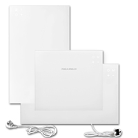 Chauffages à panneaux intérieurs en cristal de carbone IR C030 600*500 300W avec thermostat en X à double protection contre la surchauffe, blanc, gris ou personnalisé
