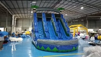 Toboggans aquatiques robustes en marbre à double voie Toboggan aquatique commercial à double voie Toboggan gonflable pour piscine