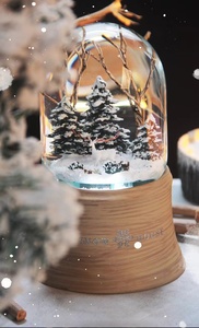 Kartopu ev dekorasyon noel tren manzara kar küresi ile su küresi özel büyük kış dağ köyü - Product Image 6