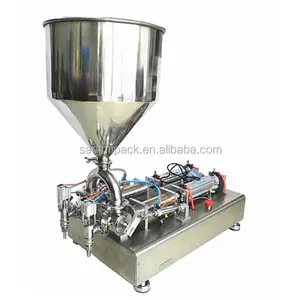 Simple operation 30ml to 300ml Semi automatic double heads pneumatic honey cosmetic cream shampoo oil paste filling machine