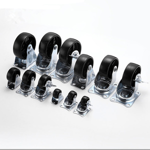 2 İnç Kauçuk Tekerlek Dolu Tekerlekler Yedek Mobilya Döner Tekerleği 50mm Rulmansız Endüstriyel Tekerlek Yan Frenli - Product Image 3