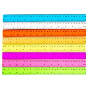 Đầy Màu sắc 30cm thẳng Cai Trị PVC và nhựa kim loại công cụ đo lường cho các trường học văn phòng phẩm sử dụng - Product Image 2