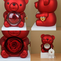 Cadeaux Personnalisés 2025 Boîte Ours Rose Éternelle Avec Collier Gravé Personnalisé Bijoux Tendance Collier Cœur