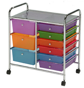 Chariot de stockage en acier métallique roulant à 15 tiroirs avec roue - Product Image 3