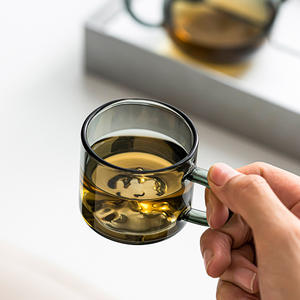 Tazza di vetro grigio fumo semplice creativa e personalizzata tazza di <span class=keywords><strong>caffè</strong></span> succo di latte per la colazione - Product Image 3