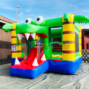 Castillo inflable comercial para niños con tobogán, castillo inflable de cocodrilo. - Product Image 1