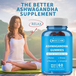 OEM Marca Privada Gummy Candy de <span class=keywords><strong>Ashwagandha</strong></span> Sem Açúcar Fórmula Personalizada com Shilajit e Magnésio Suplemento para Alívio do Estresse e Auxílio ao Sono - Product Image 4