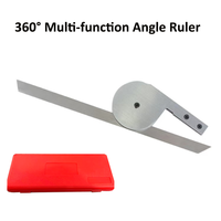 Qualité industrielle 360 °   Règle d'angle multifonction, rapporteur d'angle en acier inoxydable trempé avec échelle gravée et loupe