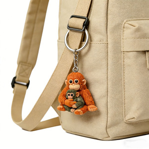 Protect Punch The <b>Monkey</b> Plush Keychain 3D Shape Soft <b>Toy</b> Pendant For Teenagers And Adolescents - Product Image 2
